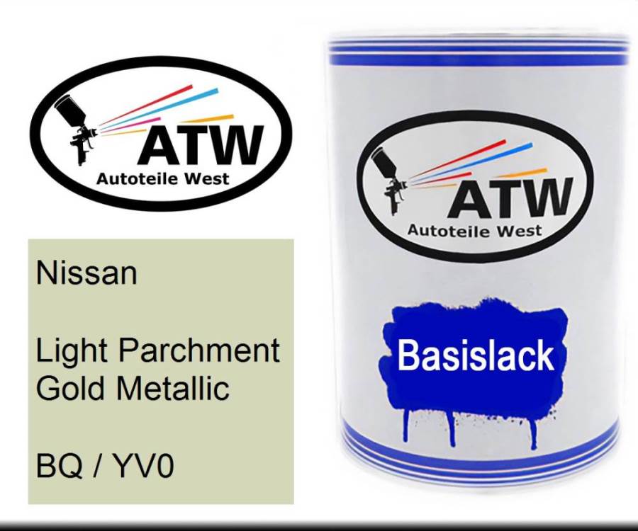 Nissan, Light Parchment Gold Metallic, BQ / YV0: 500ml Lackdose, von ATW Autoteile West.